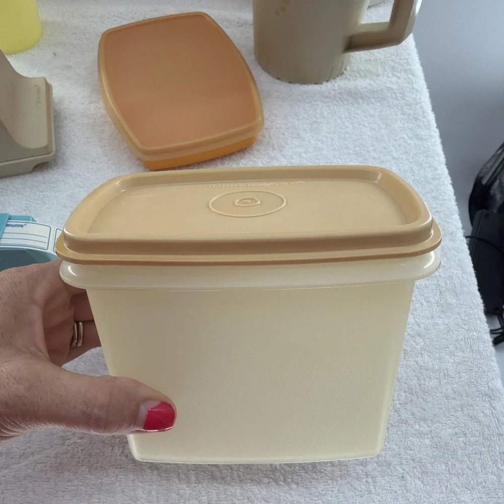Lot Of Vintage Tupperware 18 Pieces Total Including Butter Holder Pitcher Labels